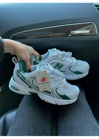 Сірі Осінні кросівки чоловічі new balance 530 green white нью беланс 530 No Brand