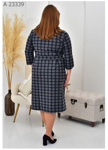 Серое повседневный женское платье большого размера SK в клетку