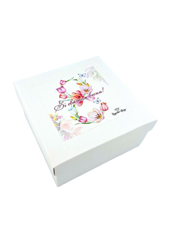 Коробка 18-18 см 4 по 130 грамм с орехами у меда 8 марта Царство Меду (360543401)