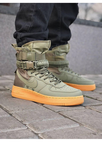 Хакі Осінні кросівки чоловічі nike special fled air force 1 haki найк No Brand