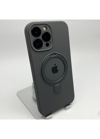 Чехол Full camera cover Ring Stand на iPhone 13 PRO MAX с подставкой силиконовая защита / Grey Silicone Case (369137400)