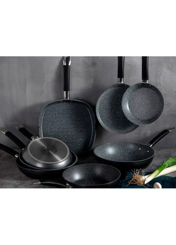 Сковорода Вок с крышкой Home edition 28 см Grey (BGMP-3289-BK) Masterpro (323047781)