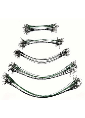 Металические рыбацкие поводки 10 шт., 15 см — крепкие, з вертлюгами, для ловли щуки, судака, окуня No Brand (370030889)