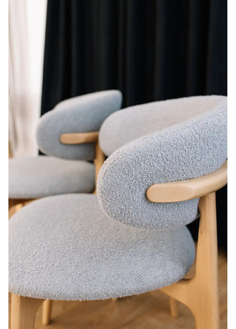 Стілець обідній Roses Натуральний каркас / Сіра тканина Букле 83 Pavlyk (372842771)