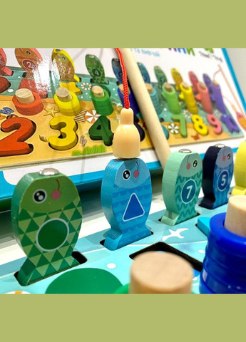 Деревянная игра сортер Монтессори с магнитной рыбалкой MD 1602-UA Домашние животные укр и англ Limo Toy (327215935)