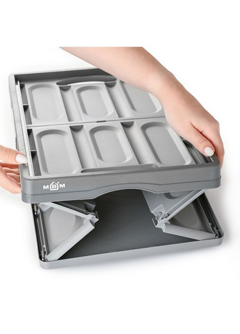 Ящик для зберігання MVM розкладний з кришкою FB-1 30 л Сірий (FB-1 30L GRAY) МВМ (365280728)