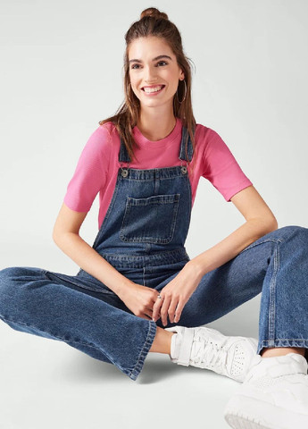 Комбінезон джинсовий Esmara однотонний синій повсякденний, джинсовий, кежуал