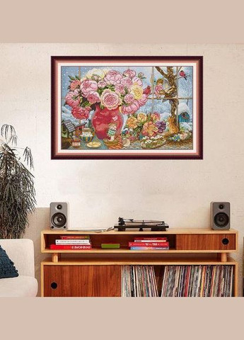 Набір для вишивання за нанесеною на канву схемою "Peonies and Elves". AIDA 14CT printed, 57*38 см Joy Sunday (313614533)