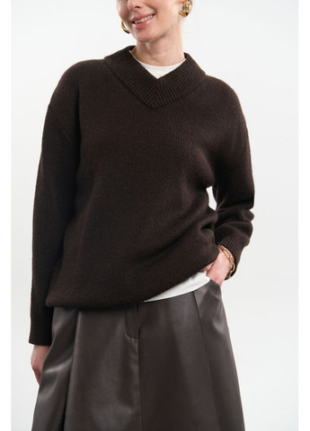 Коричневий демісезонний джемпер із преміальної вовни та мохеру (2839) Triko Bakh