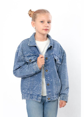 Блакитна демісезонна куртка джинсова для дівчинки No Brand 12518