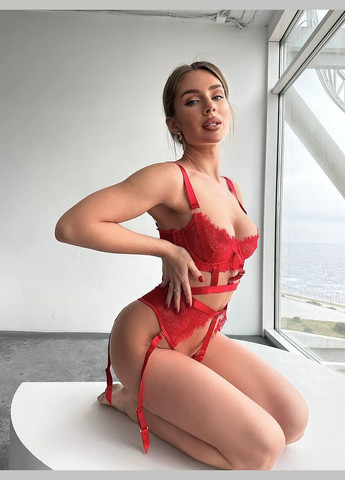 Красный демисезонный женский комплект нижнего белья No Brand