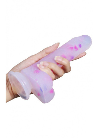 Прозрачный фаллоимитатор с цветными вкраплениями (20*3.7 см) We Love (284279617)