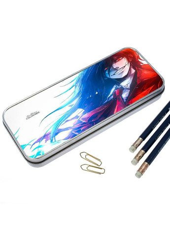 Органайзер для канцелярського приладдя металевий, кейс для дрібниць Хеллсінг #001 7*18 см Silver No Brand (309153265)