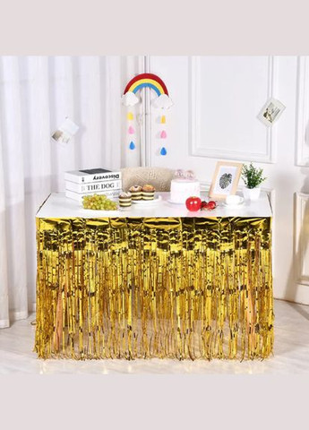 широкий на стіну та стіл 74 см на 274 см золотистий Jannet Дощик (316658530)