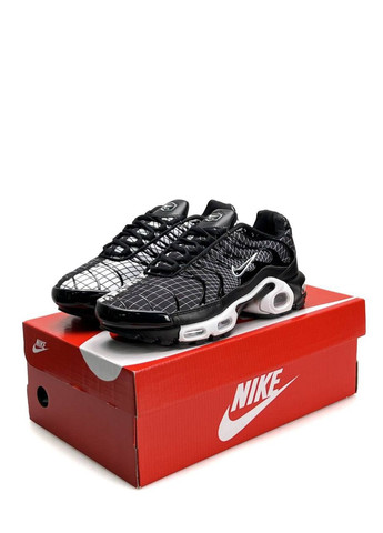 Чорні Осінні кросівки чоловічі nike No Brand Air Max Plus Black White Line