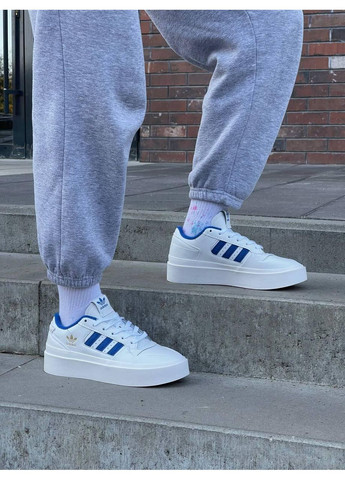 Белые демисезонные кроссовки мужские adidas forum bonega white blue адидас форум No Brand