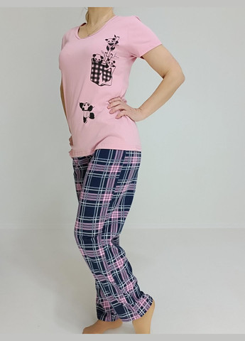 Пудровая всесезон пижама женская пандочка 50-52 пудровая triko (62731344-1) No Brand
