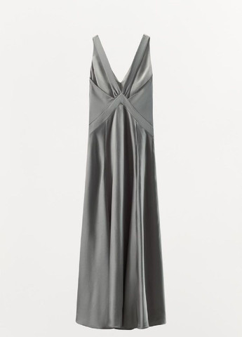 Серое платье Zara однотонное