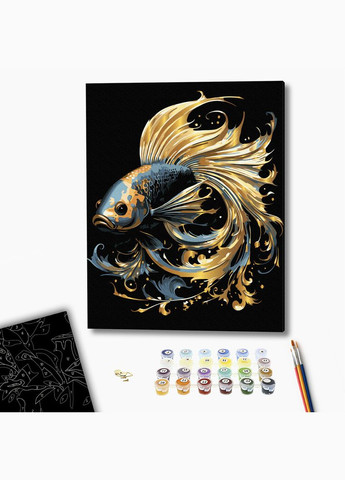 Картины по номерам Волшебная рыбка металлик, черный холст BSB0006 ТМ Брашми 40х50 см Brushme (331111978)