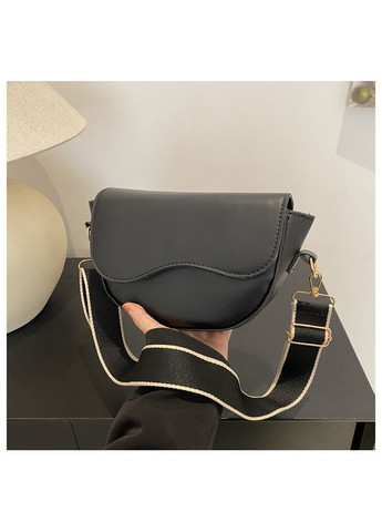 Черная женская сумка волнка с тканевым ремешком КиП (293944989)