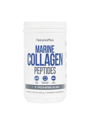 Препарат для суставов и связок Marine Collagen Peptides, 244 грамм Natures Plus (293338110)