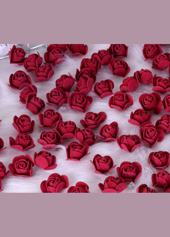 Искусственная Розочка (головка), фоамиран, 3 см, бордовая No Brand (340483748)