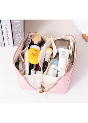 Стильна косметичка зі штучної шкіри, дорожній органайзер для косметики блакитна No Brand (326487926)