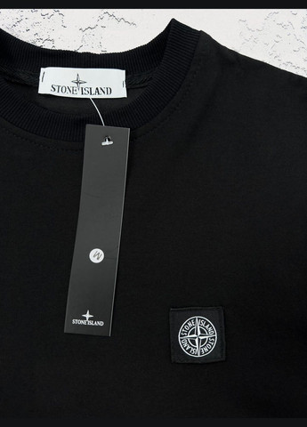 Комбинированный свитшот stone island черный (341285360)