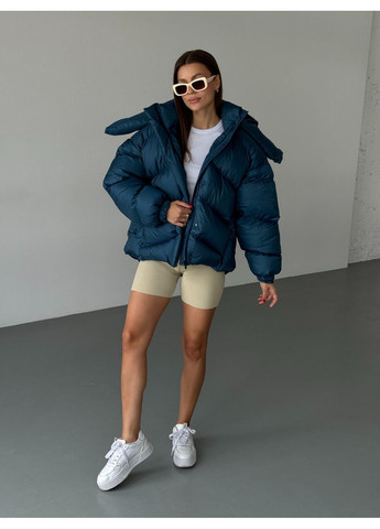 Синий Пуховик No Brand