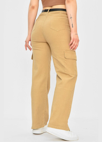 Штани жіночі однотонні темно-бежевого кольору Let's Shop (336708514)