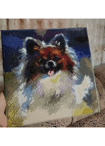 Алмазная мозаика вышивка Верный друг Щенок на подрамнике полная 5d 30х30 см 189754 No Brand (332207651)