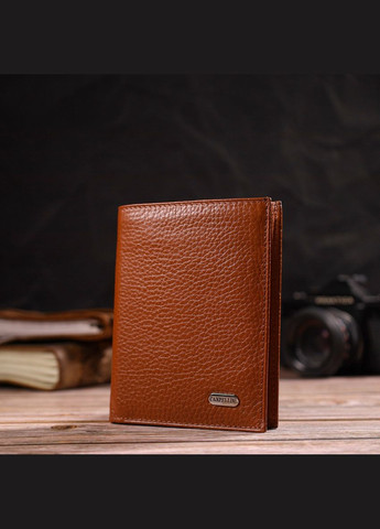 Стильный мужской кошелек вертикального формата из натуральной кожи 21754 Рыжий Canpellini (298920784)