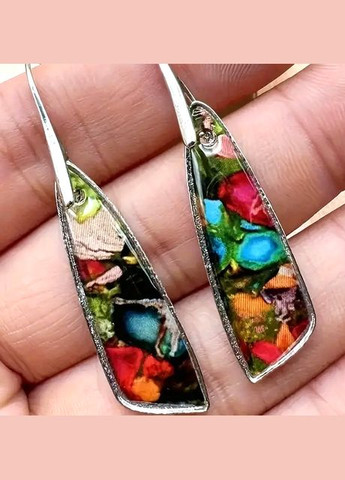 Серьги бижутерия Цветные подвески No Brand (347250632)