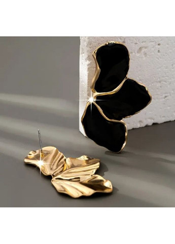 Серьги бижутерия Цветные черные лепестки No Brand (359473030)