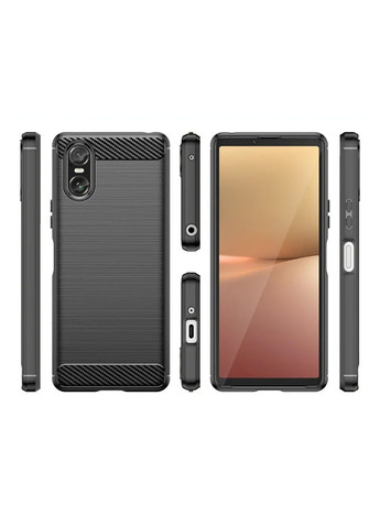 Чохол Carbon Fiber для Sony Xperia 10 VI Black Lenuo (366017497)