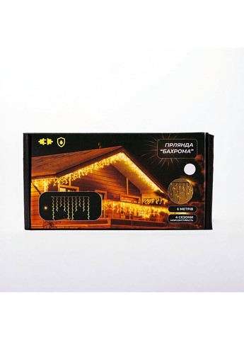 Новогодняя гирлянда уличная Бахрома 6 м 105 LED белый провод Белый 6МWW Garlando (370707242)