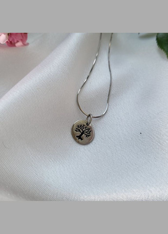 Серебряная подвеска кулон Монета "Дерево жизни" без камней серебро 925 пробы покрыто родием п2ч/1034 1.00г No Brand (306741805)