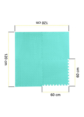 Мат-пазл (ласточкин хвост) Mat Puzzle EVA 120 x 120 x 1 cм Mint Cornix XR-0234 (340459271)
