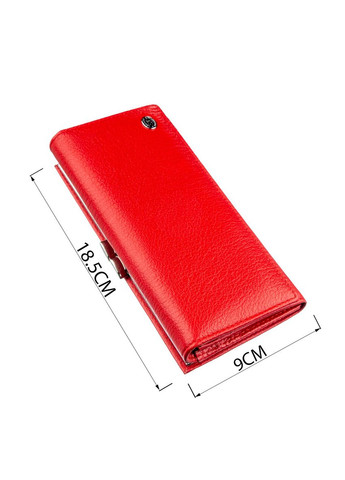 Женский кошелек с монетницей на защелке из натуральной кожи красный (sku_18957) No Brand (328218989)