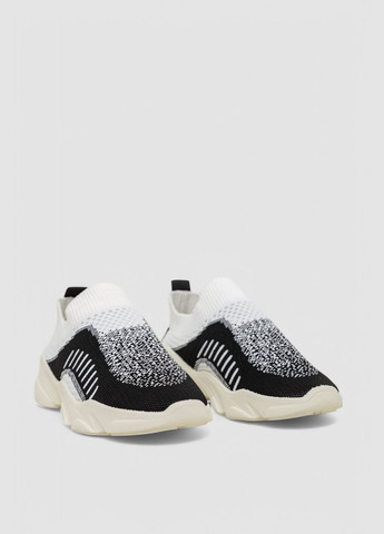 Слипоны женские текстильные,, 244R322C Ager чёрно-белые (317585093)