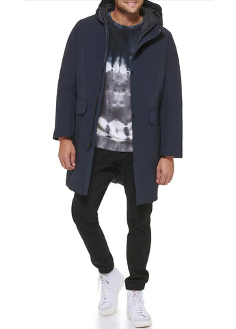 Темно-синий зимний Пуховик аляска DKNY