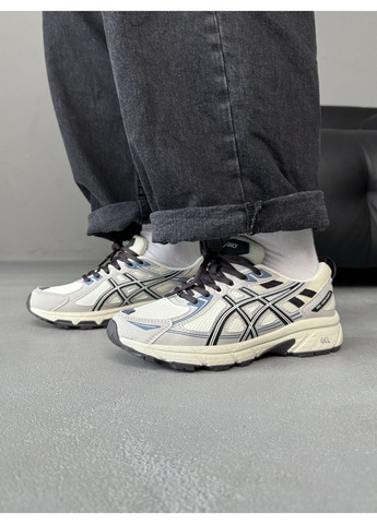 Серые демисезонные кроссовки мужские asics gel-venture 6 brown / grey / beige асикс гель вентуре 6 No Brand