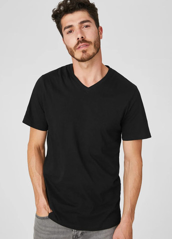 Чорна комплект футболок з бавовни (2шт) C&A