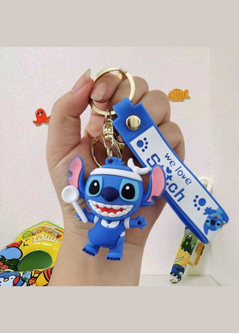 Стич брелок Лило и Стич Lilo Stitch для детей брелок игрушка на ключе, на сумку синий 6 см Shantou (304424988)
