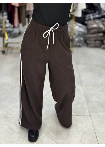 Штани жіночі теплі флісові прямого крою з лампасами No Brand (363619186)