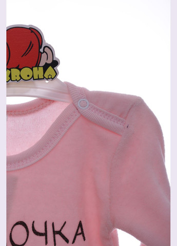 Боді з довгим рукавом для дівчинки велюр Мамочка MiniPapi рожеве 74 см (41718) BABYKROHA (297198987)