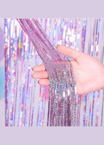 Дождик для фотозоны с голограммой украшение 245 см на 92 см розовый Jannet Дощик (316580307)