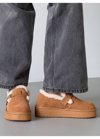 Жіночі сноубутси руді, натуральна замша, анатомічна форма, хутро всередині No Brand (366091798)