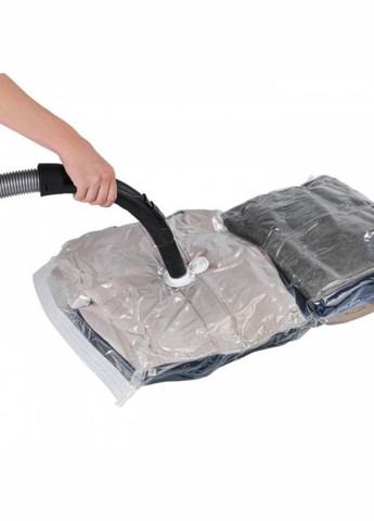 Вакуумний пакет для пакування та зберігання одягу VACUUM-BAG 80х120см із щільного поліетилену з клапаном для пилососу чи насоса VTech (324413279)