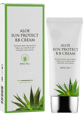 Солнцезащитный увлажняющий крем BB с алоэ вера Aloe Sun Protect BB Cream SPF41 50ml (643403-73664) Jigott (368657527)